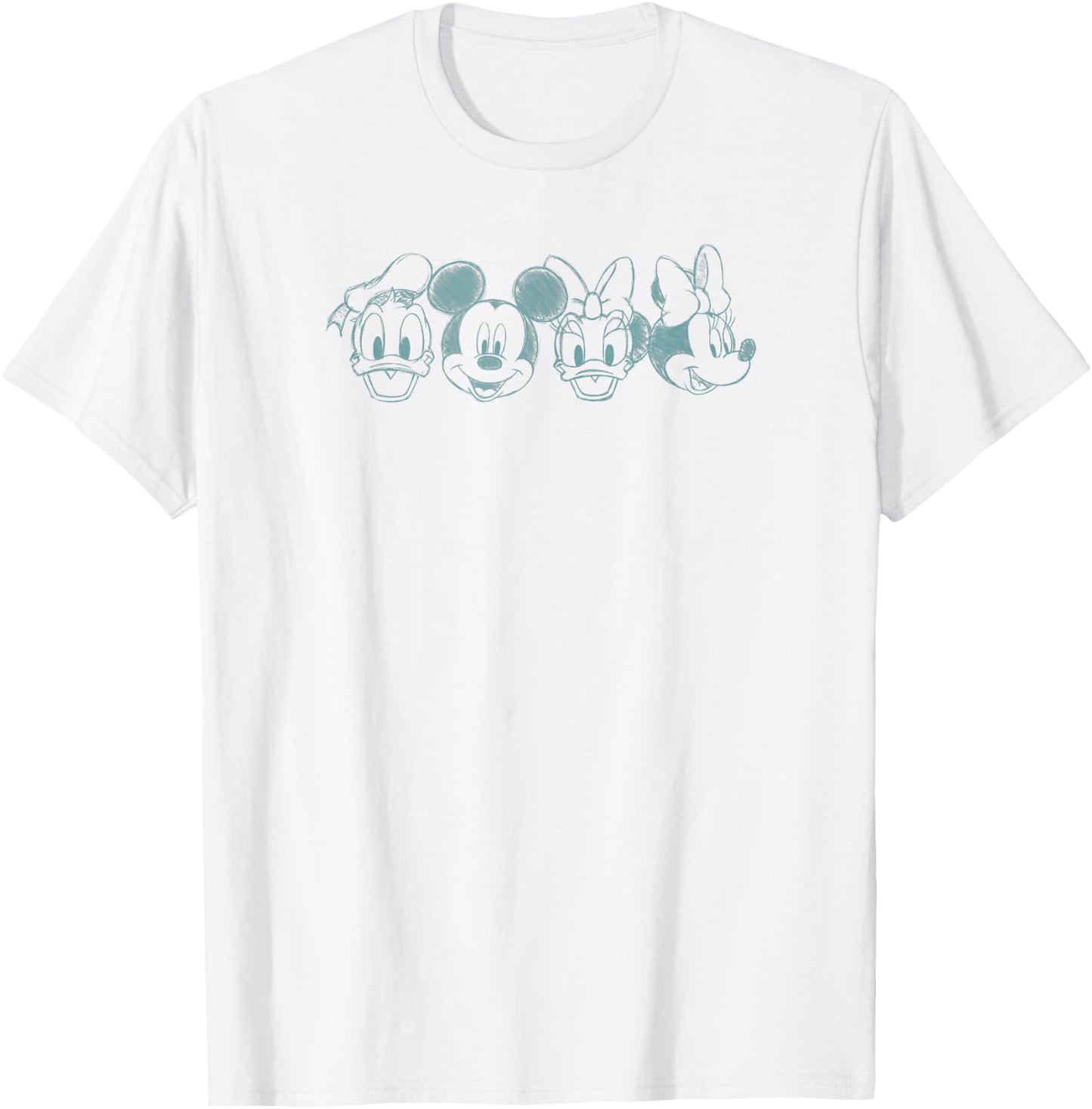 Disney Mickey And Friends Best Friends Simple Sketches T-Shirt - T-Shirt | White