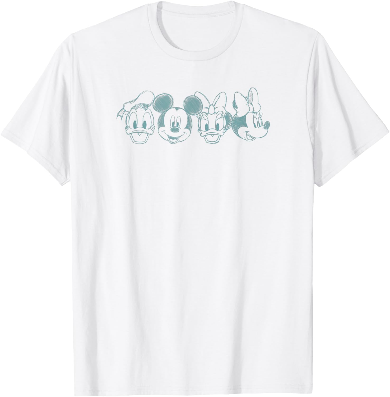 Disney Mickey And Friends Best Friends Simple Sketches T-Shirt - T-Shirt | White