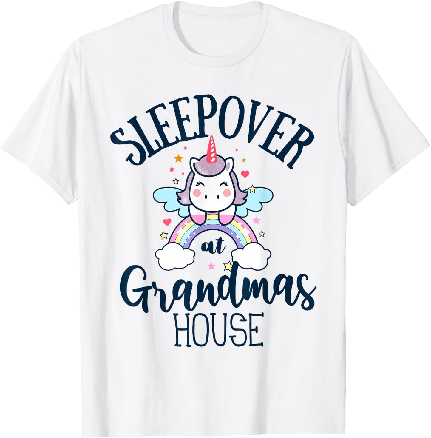 Unicorn Slumber Party Sleepover At Grandmas House PJ T-Shirt - T-Shirt | White