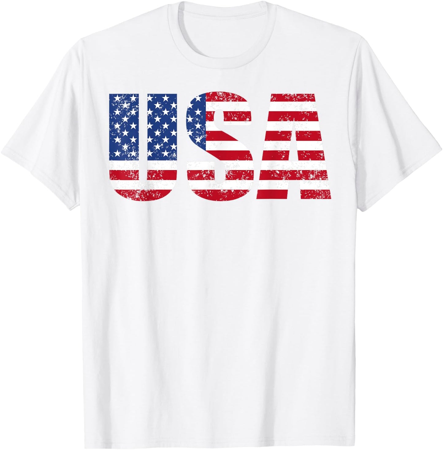USA Patriotic American Flag Women Kids Boys Girls US T-Shirt - T-Shirt | White
