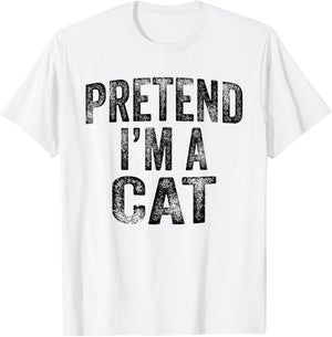 Pretend I'm A Cat Family Lazy Halloween Party Cat Costume T-Shirt - T-Shirt | White