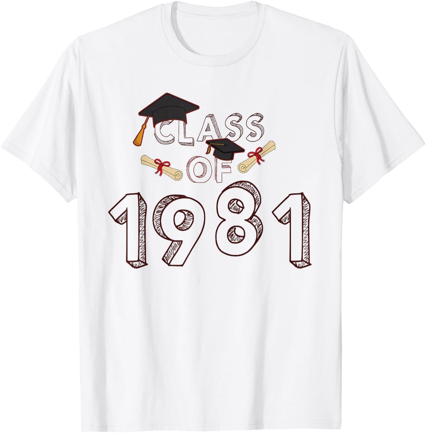 Graduation School Reunion Student Teacher Class of 1981 T-Shirt - T-Shirt | White
