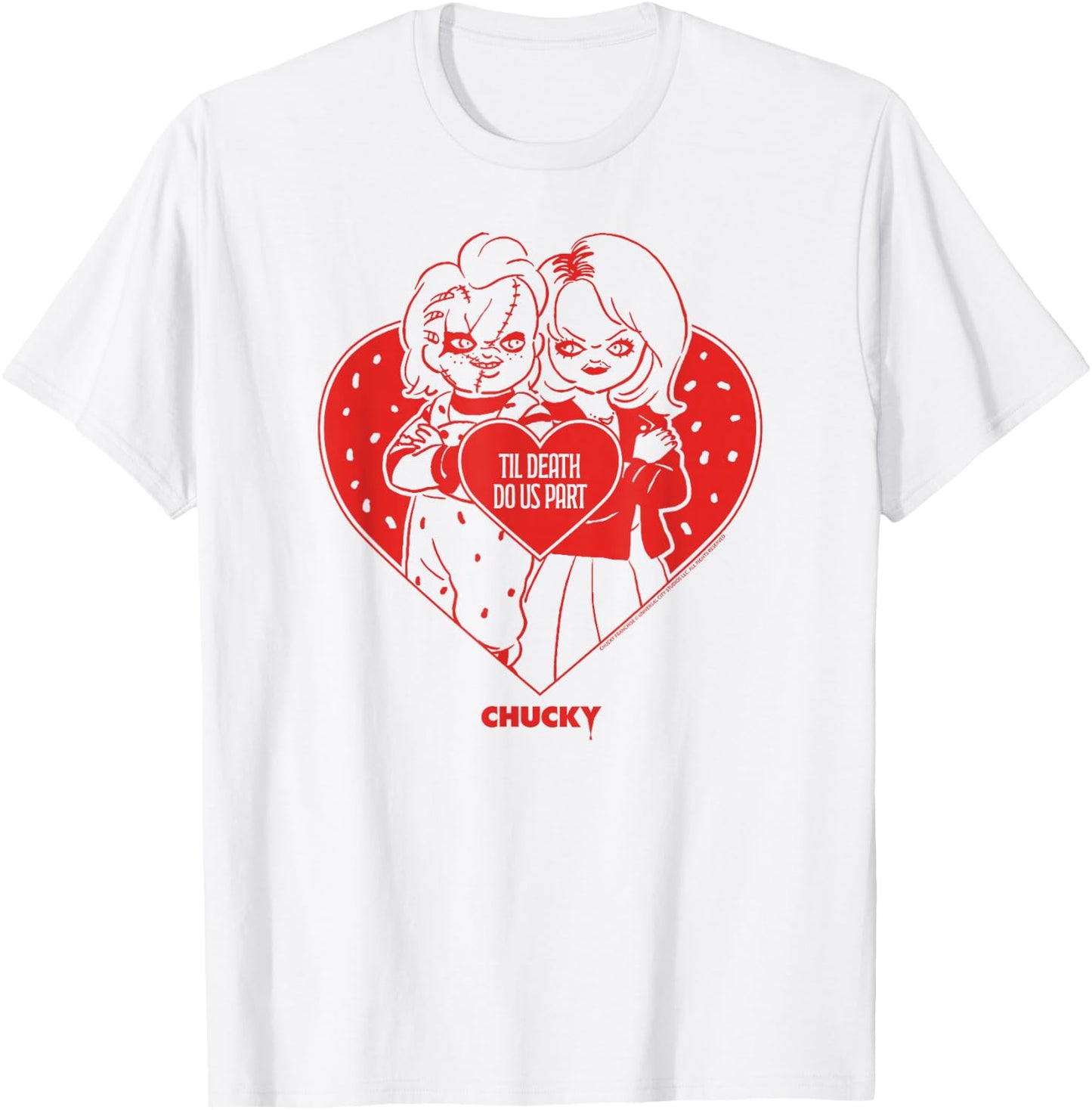 Chucky & Tiffany Til Death Do Us Part Valentine T-Shirt - T-Shirt | White