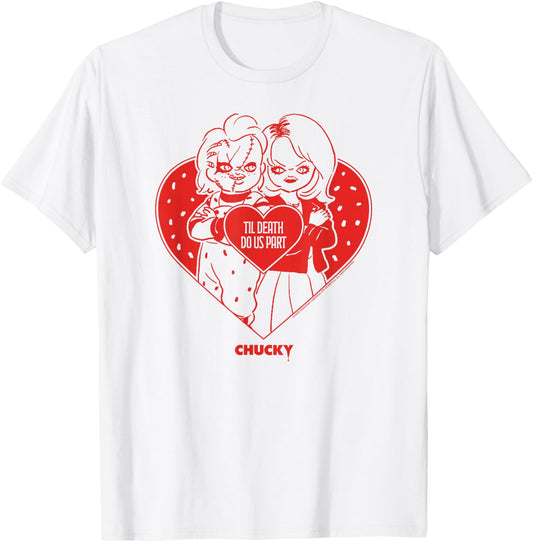Chucky & Tiffany Til Death Do Us Part Valentine T-Shirt - T-Shirt | White
