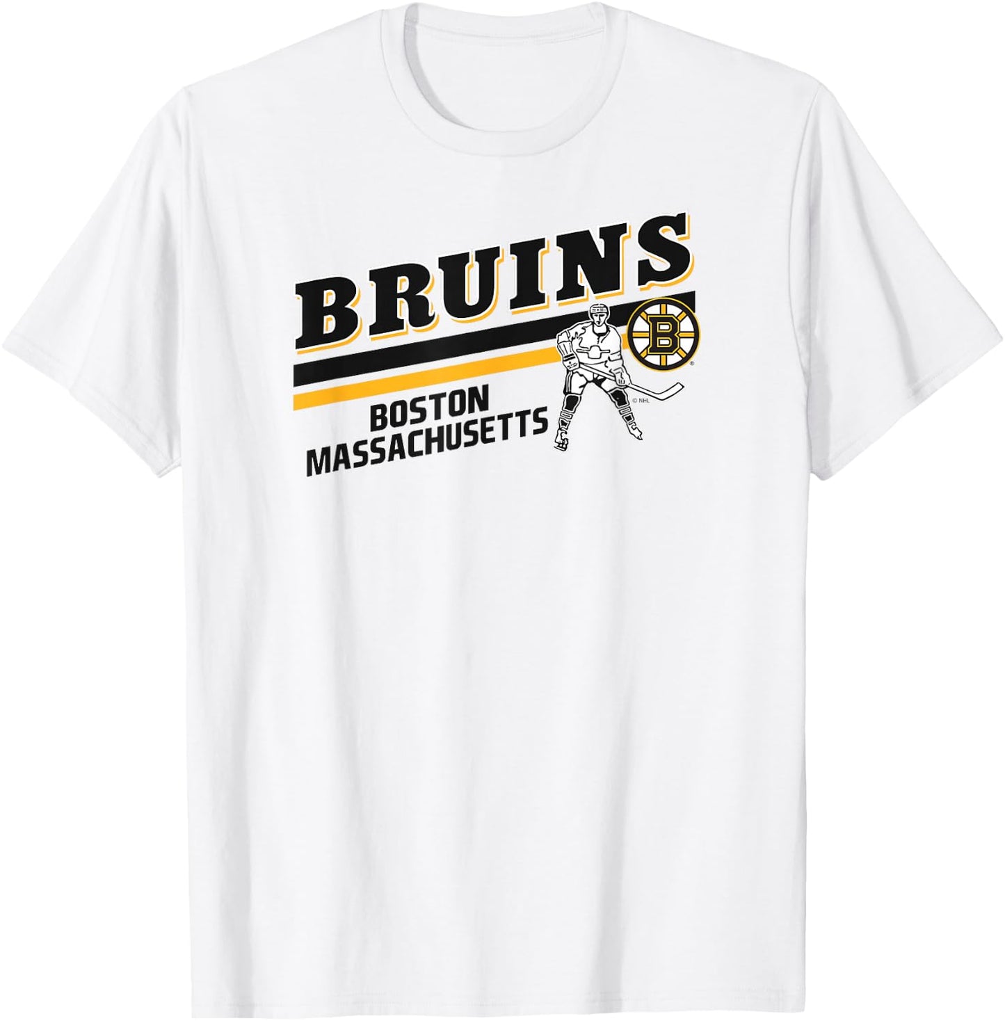 Boston Bruins Player Gray Officially Licensed T-Shirt - T-Shirt | White