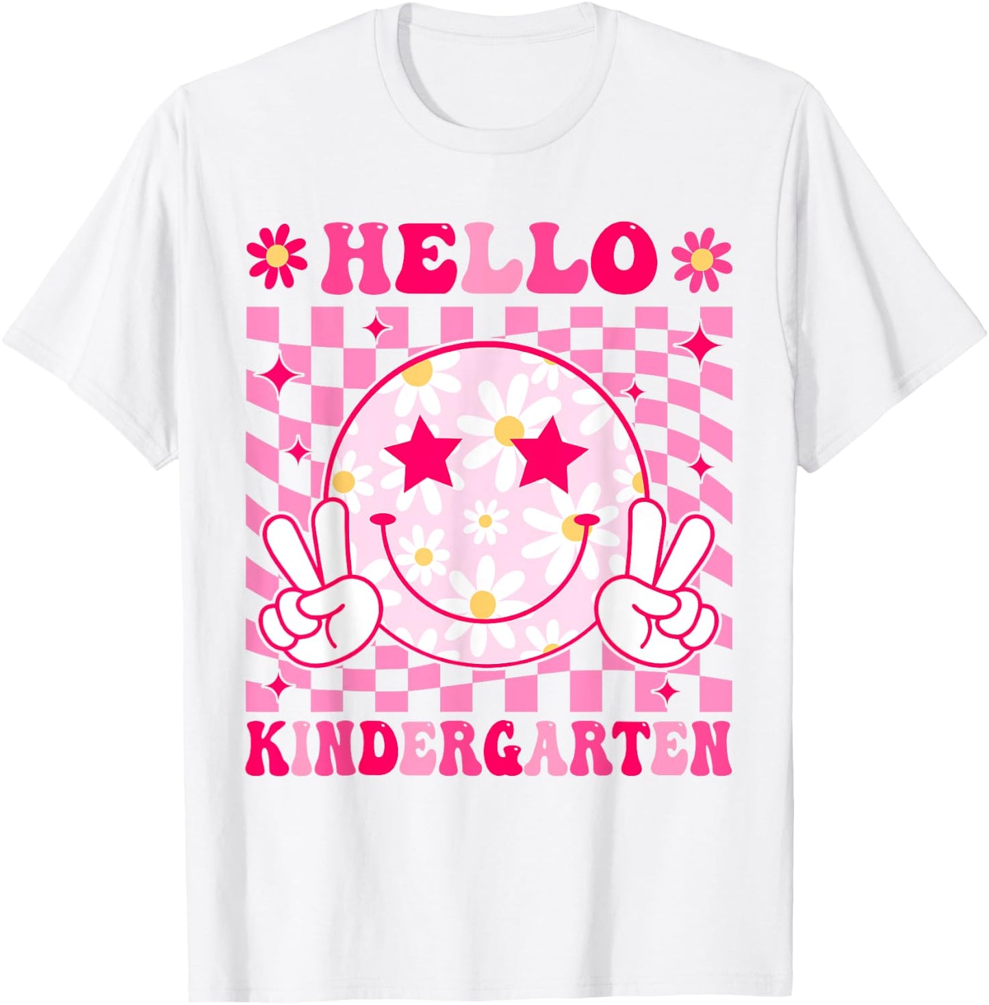 Hello Kindergarten Back To School First Day of Kindergarten T-Shirt - T-Shirt | White