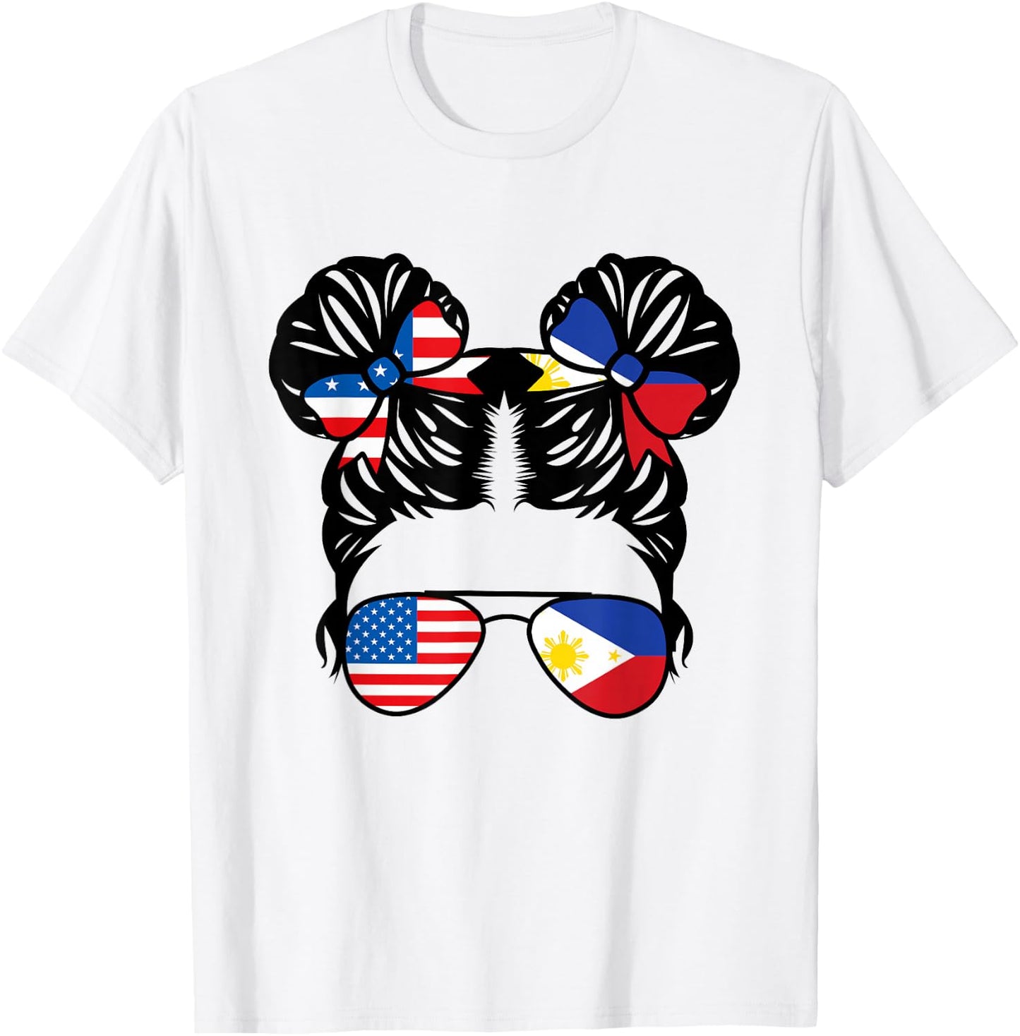 Half American Half Filipino Girl USA Philippine Flag Patriot Small T-Shirt - T-Shirt | White