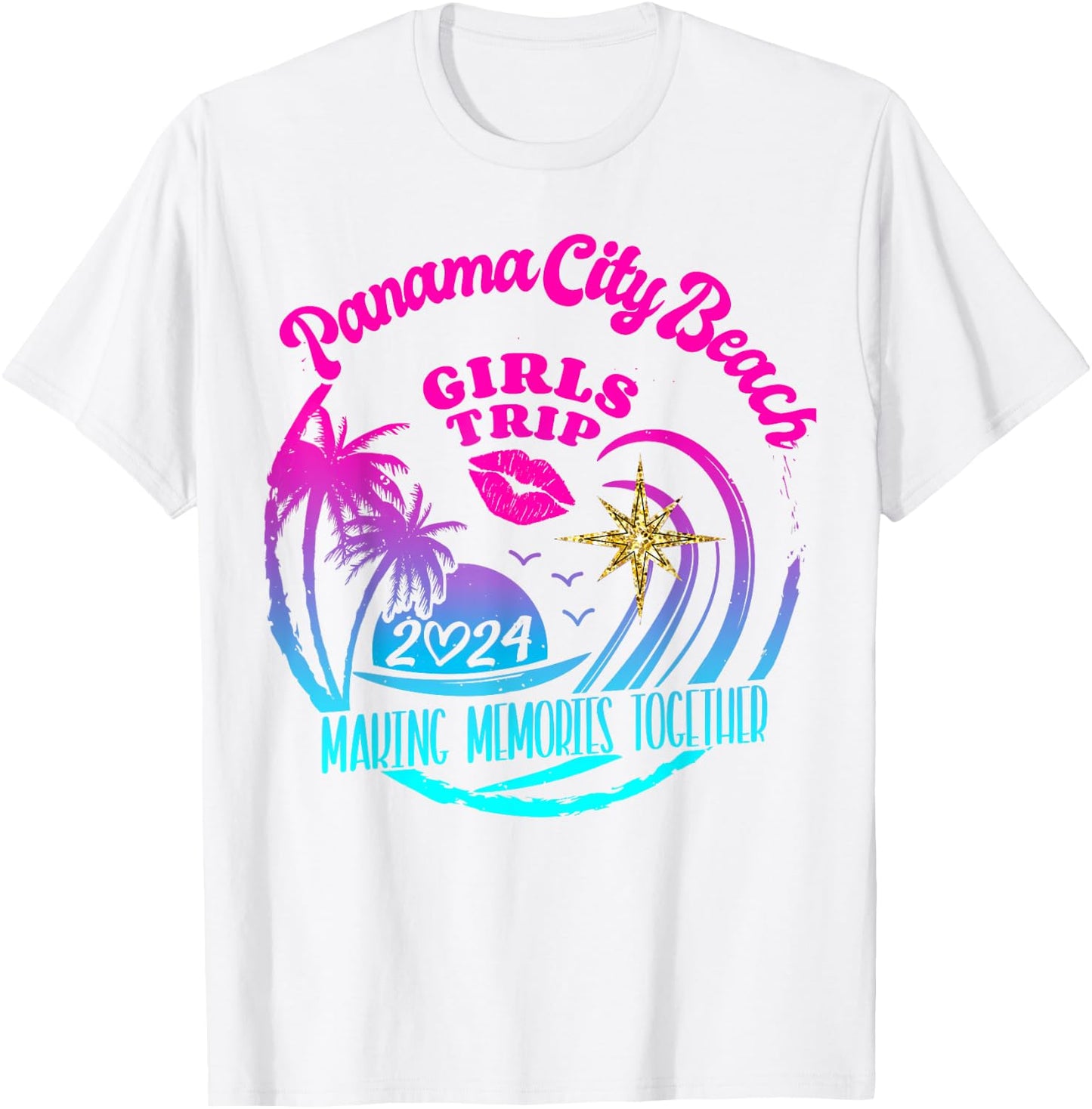 Girls Trip Panama City Beach 2024 Weekend Birthday Squad T-Shirt - T-Shirt | White