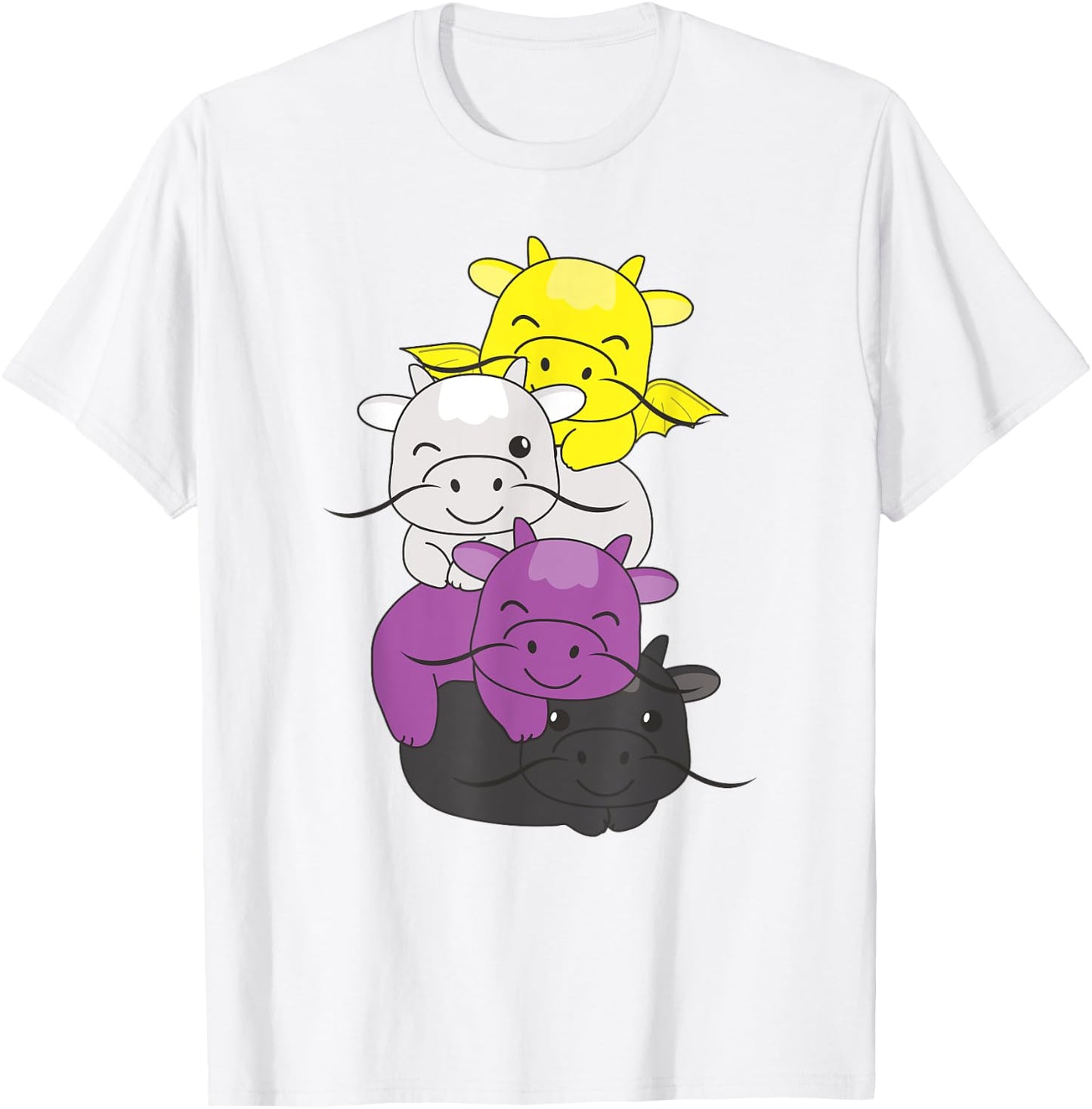 Nonbinary Flag Pride Month Lgbtq Nonbinary Dragon T-Shirt - T-Shirt | White