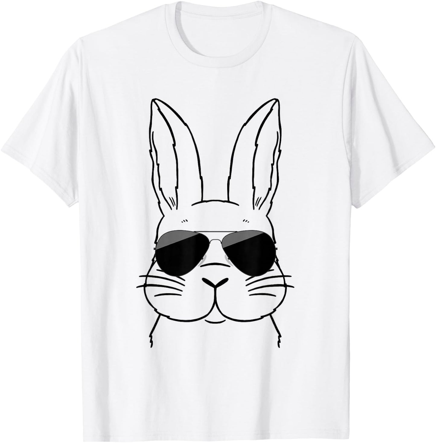 Bunny Face With Vintage Sunglasses Happy Easter Day For Boys T-Shirt - T-Shirt | White