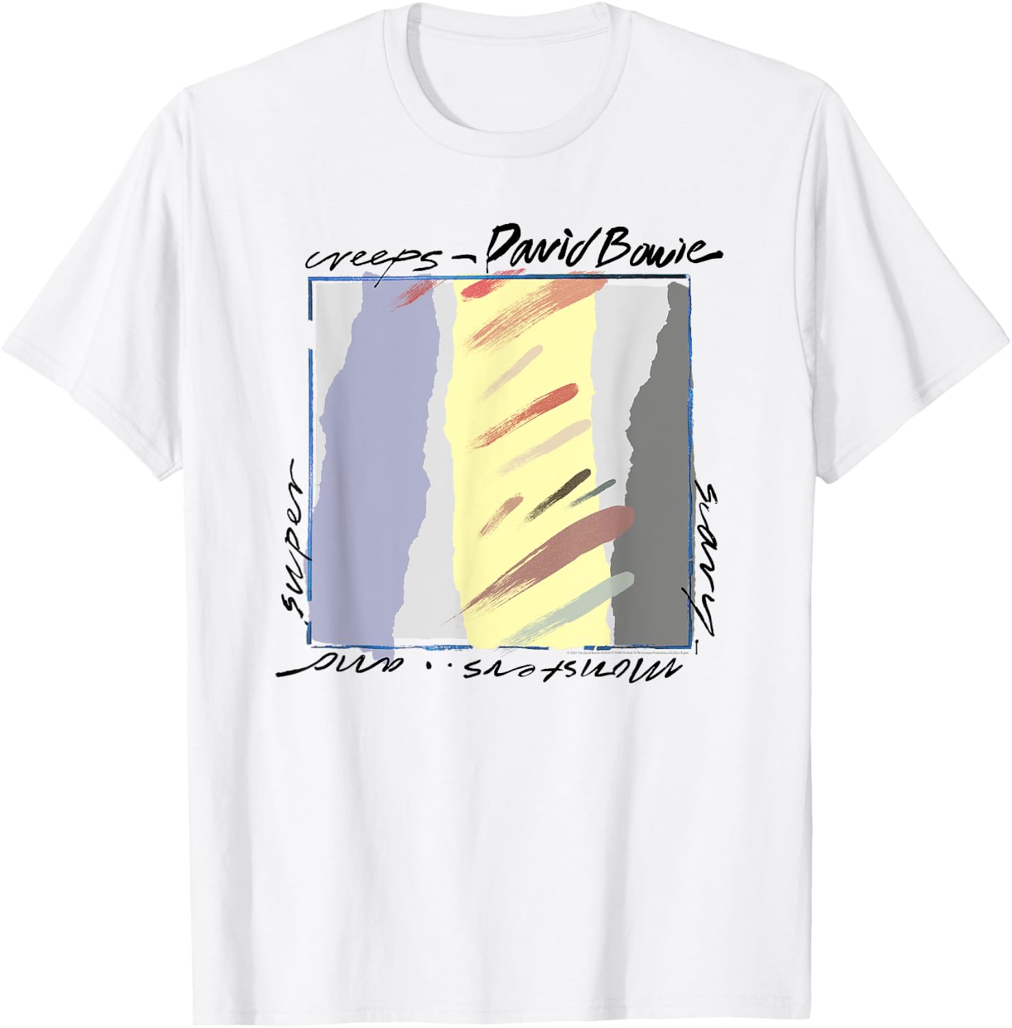 David Bowie - Scary Monsters Abstract , grey, S T-Shirt - T-Shirt | White