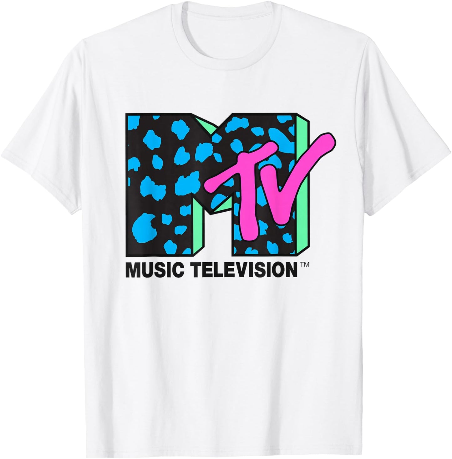 MTV - Blue Leopard Logo T-Shirt - T-Shirt | White