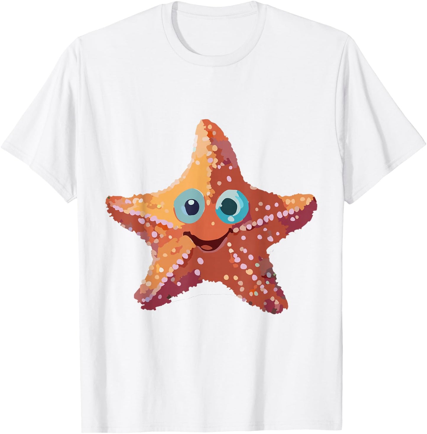 Starfish Orange with Face T-Shirt - T-Shirt | White