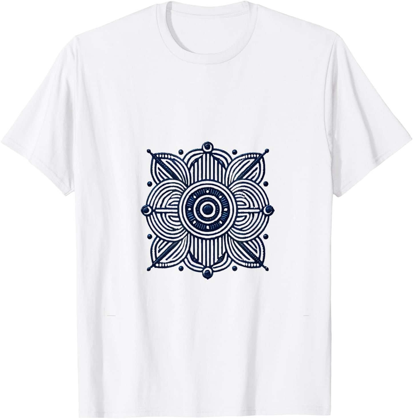 Motif floral géométrique avec détails symétriques T-Shirt - T-Shirt | White