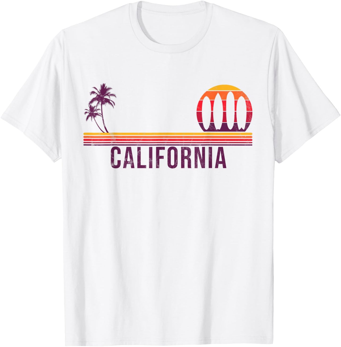 California Surf Vintage Surf Board Surfer T-Shirt - T-Shirt | White