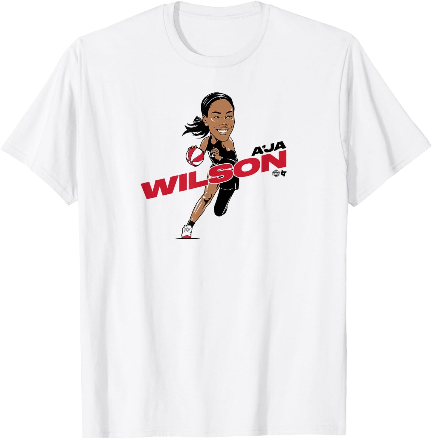 A'ja Wilson - Caricature - Las Vegas Basketball T-Shirt - T-Shirt | White