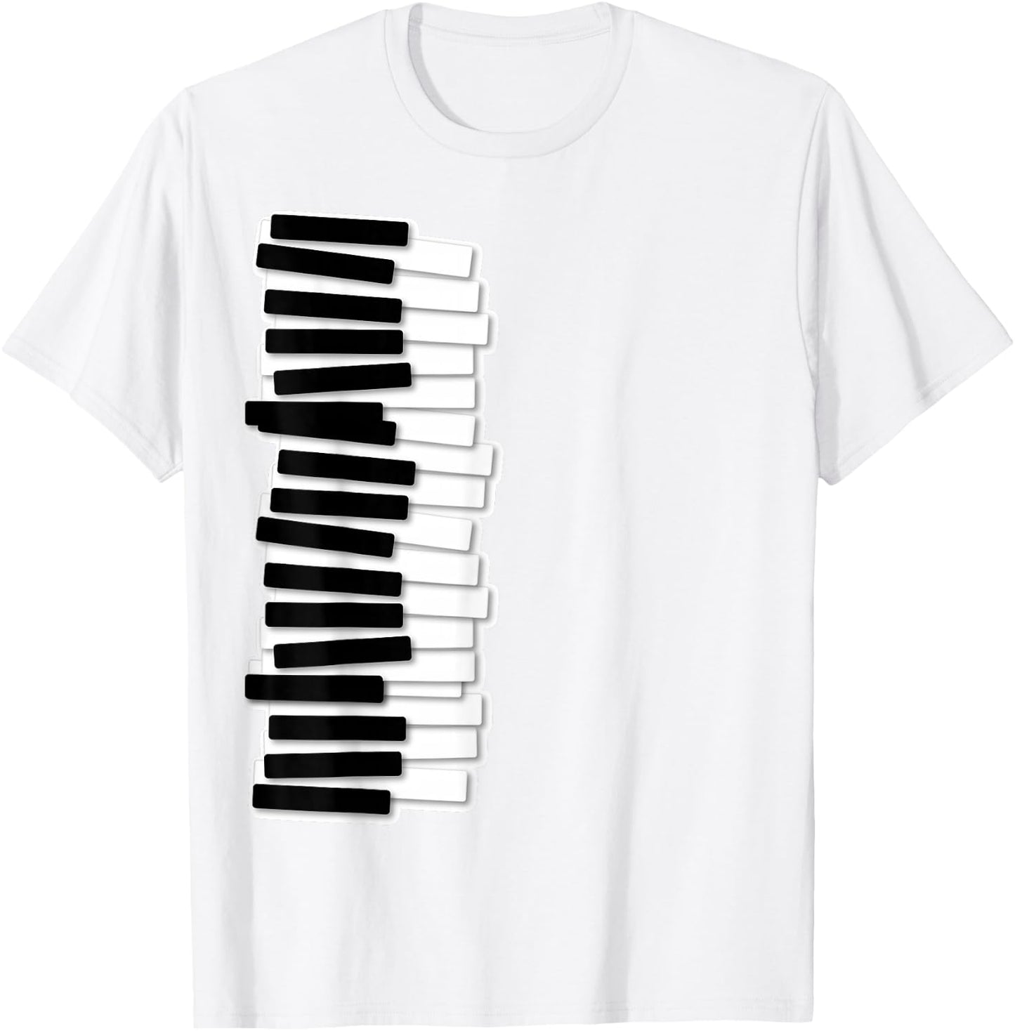 Funny Wobbly Piano Keyboard – Pianist & Musician Graphic T-Shirt - T-Shirt | White