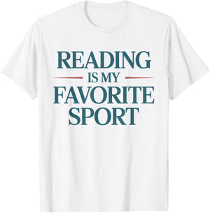 Reading is My Favorite Sport Bookworm Bibliophile T-Shirt - T-Shirt | White