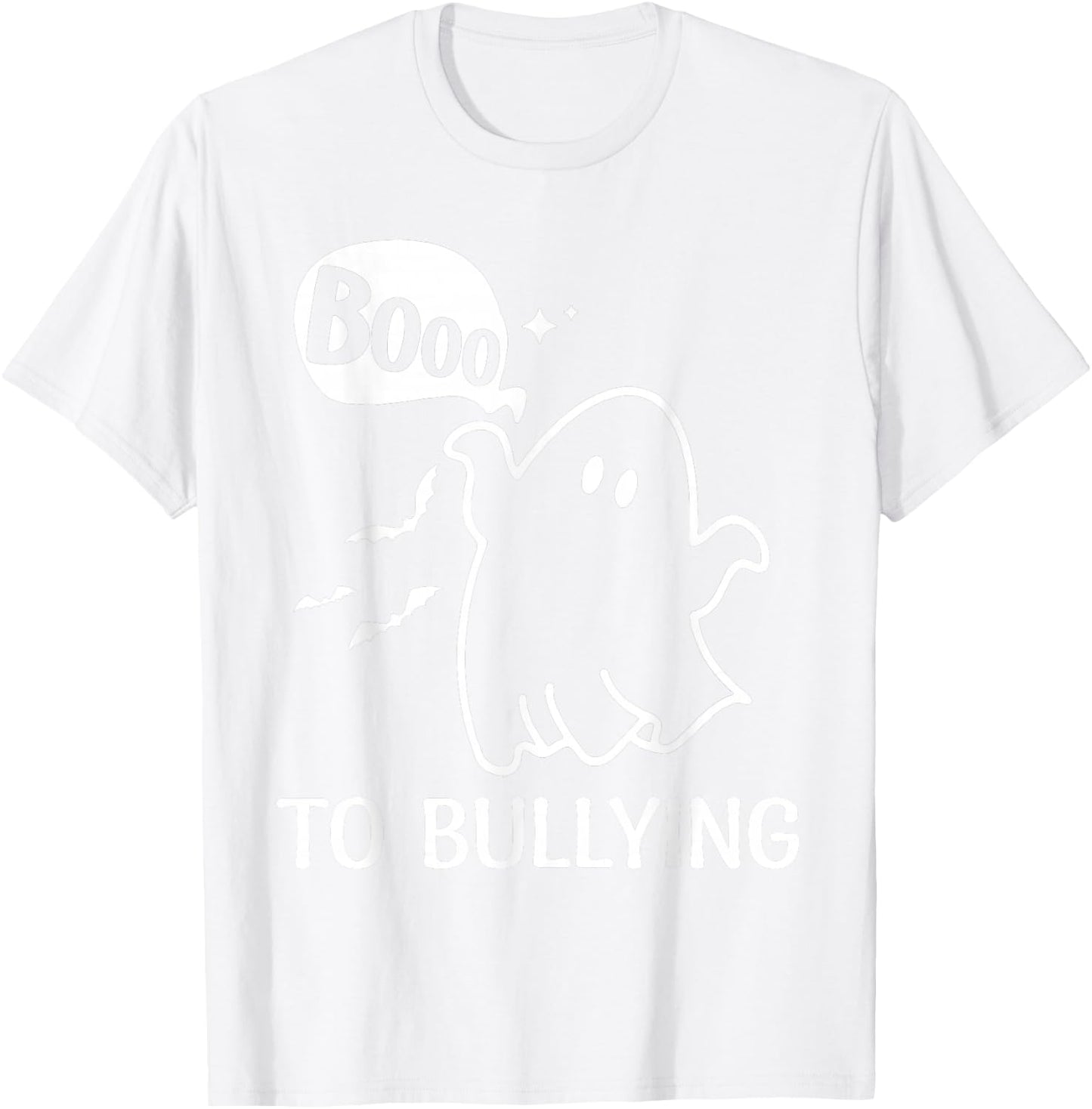 Boo To Bullying Halloween Ghost Anti Bully Unity Day Orange T-Shirt - T-Shirt | White