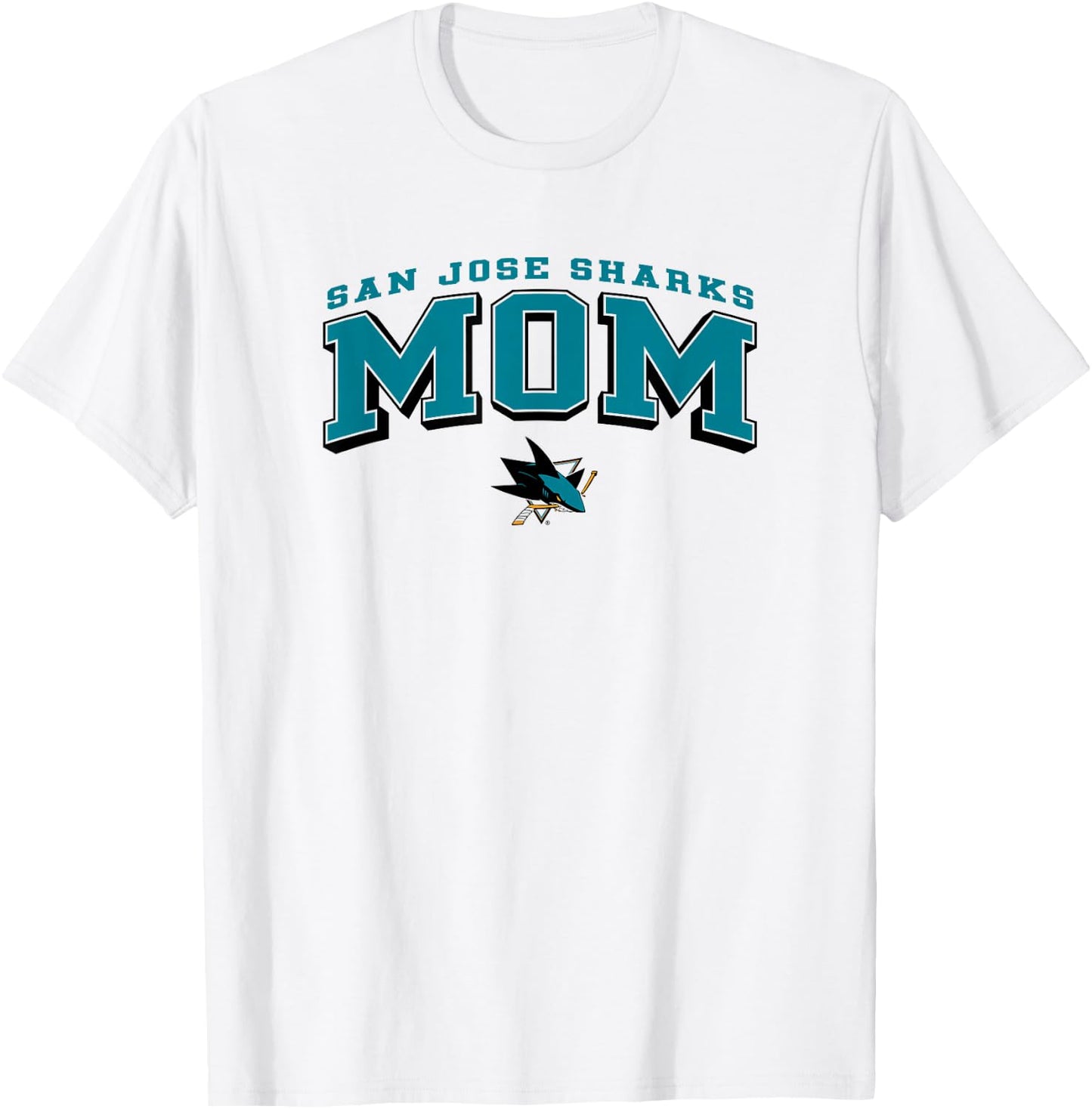 San Jose Sharks Mom Arch White NHL Officially Licensed T-Shirt - T-Shirt | White