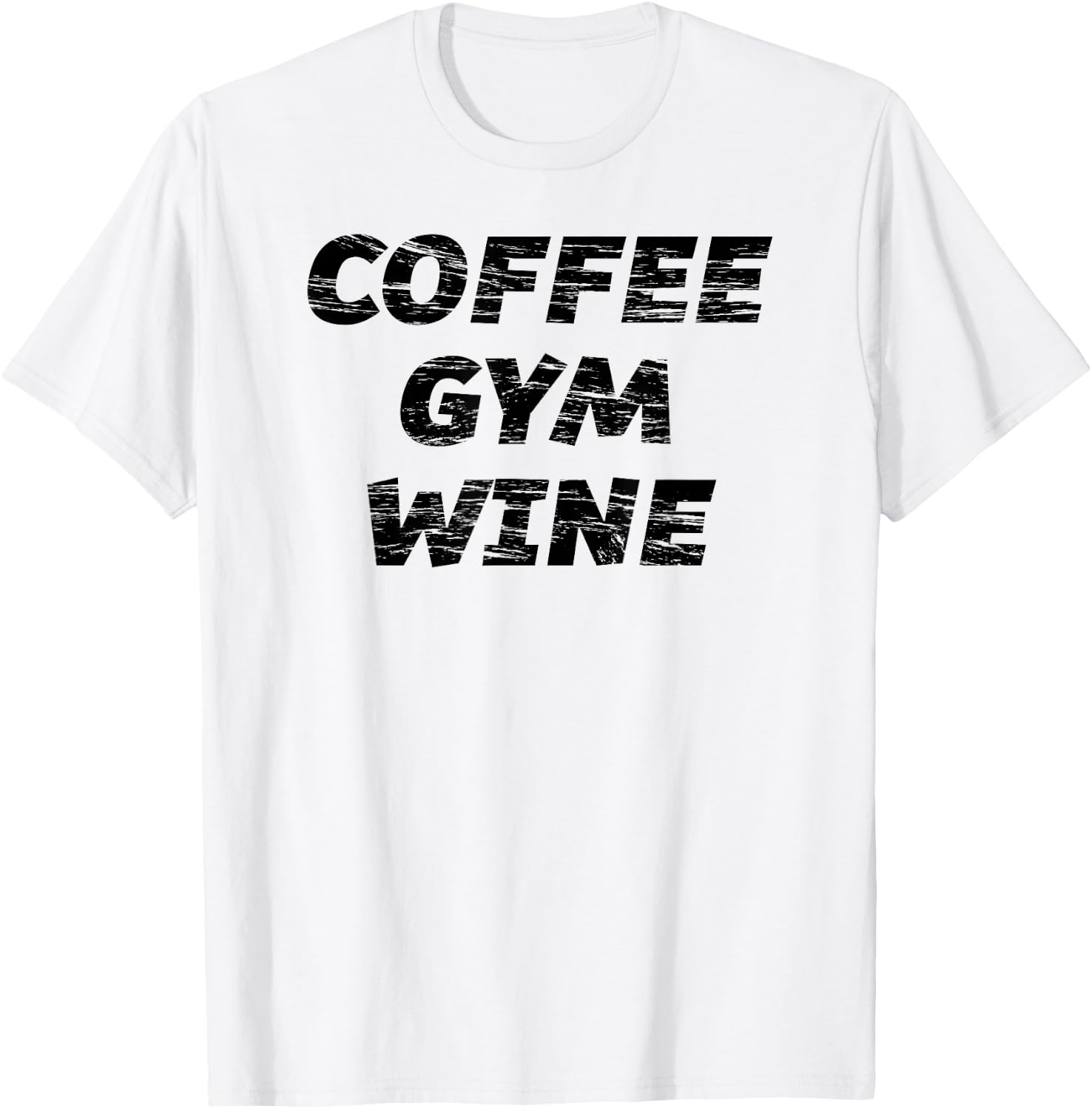 COFFEE GYM WINE | Cute Fitness Top Women - Graphic T-Shirt - T-Shirt | White