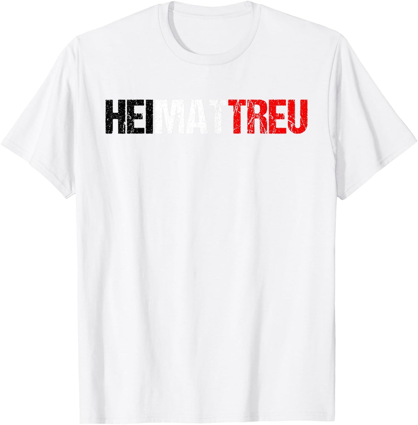 HEIMATTREU in Black / White / Red as German Lettering, gray T-Shirt - T-Shirt | White