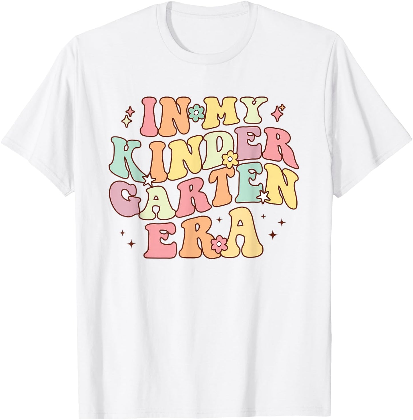 In My Kindergarten Era Retro Back To School Teacher Student T-Shirt - T-Shirt | White