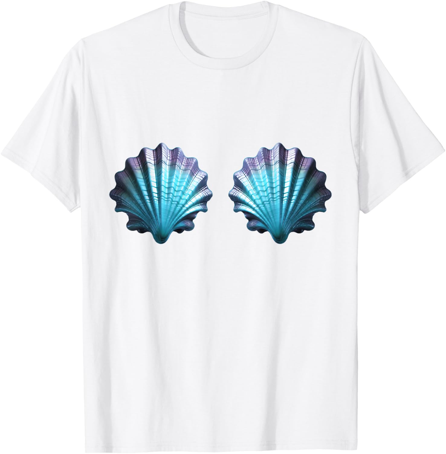 Mermaid Sea Shell Bra Costume Carnival Party Outfit , White T-Shirt - T-Shirt | White