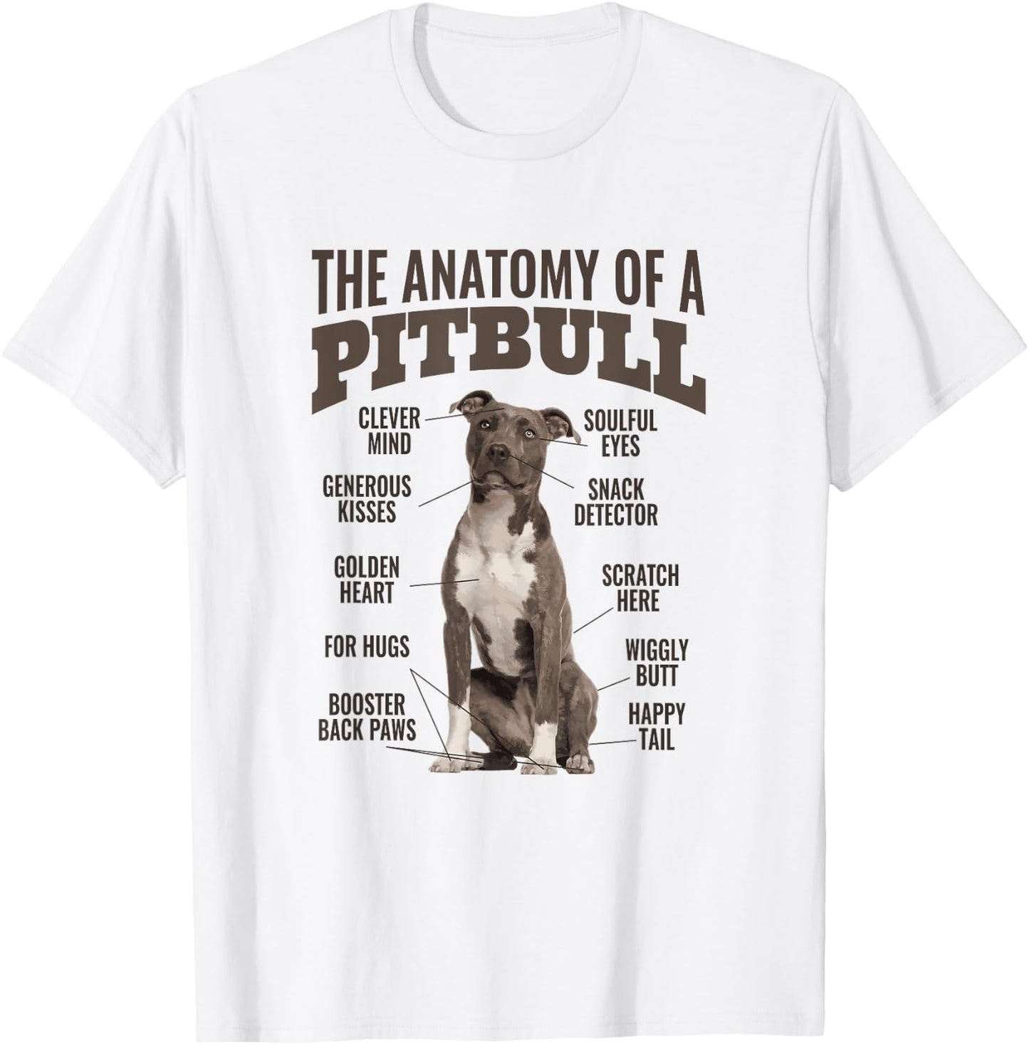 Anatomy Of A Pitbull Shirt Men Women Gift Dog Lovers T-Shirt - T-Shirt | White