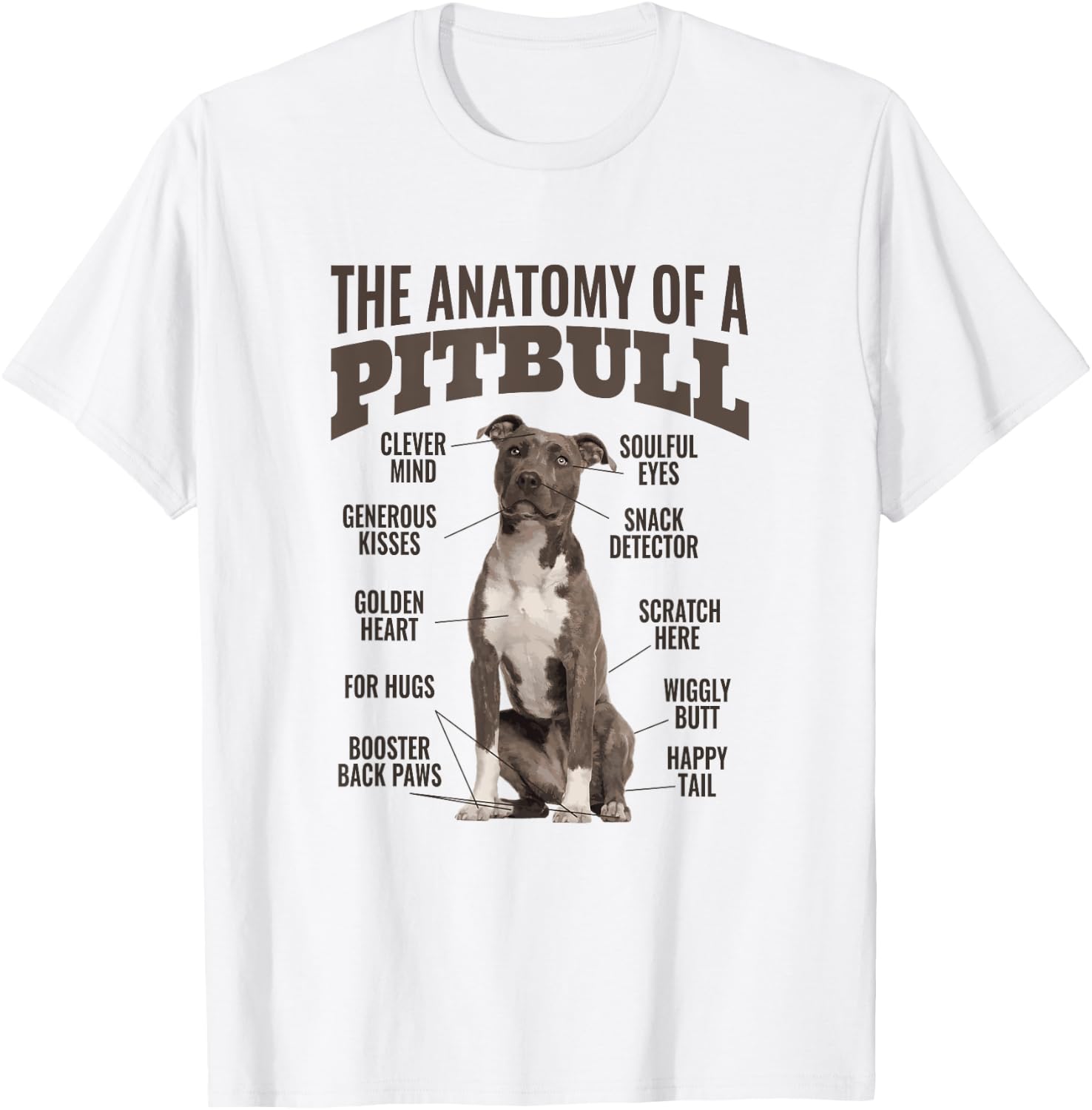 Anatomy Of A Pitbull Shirt Men Women Gift Dog Lovers T-Shirt - T-Shirt | White