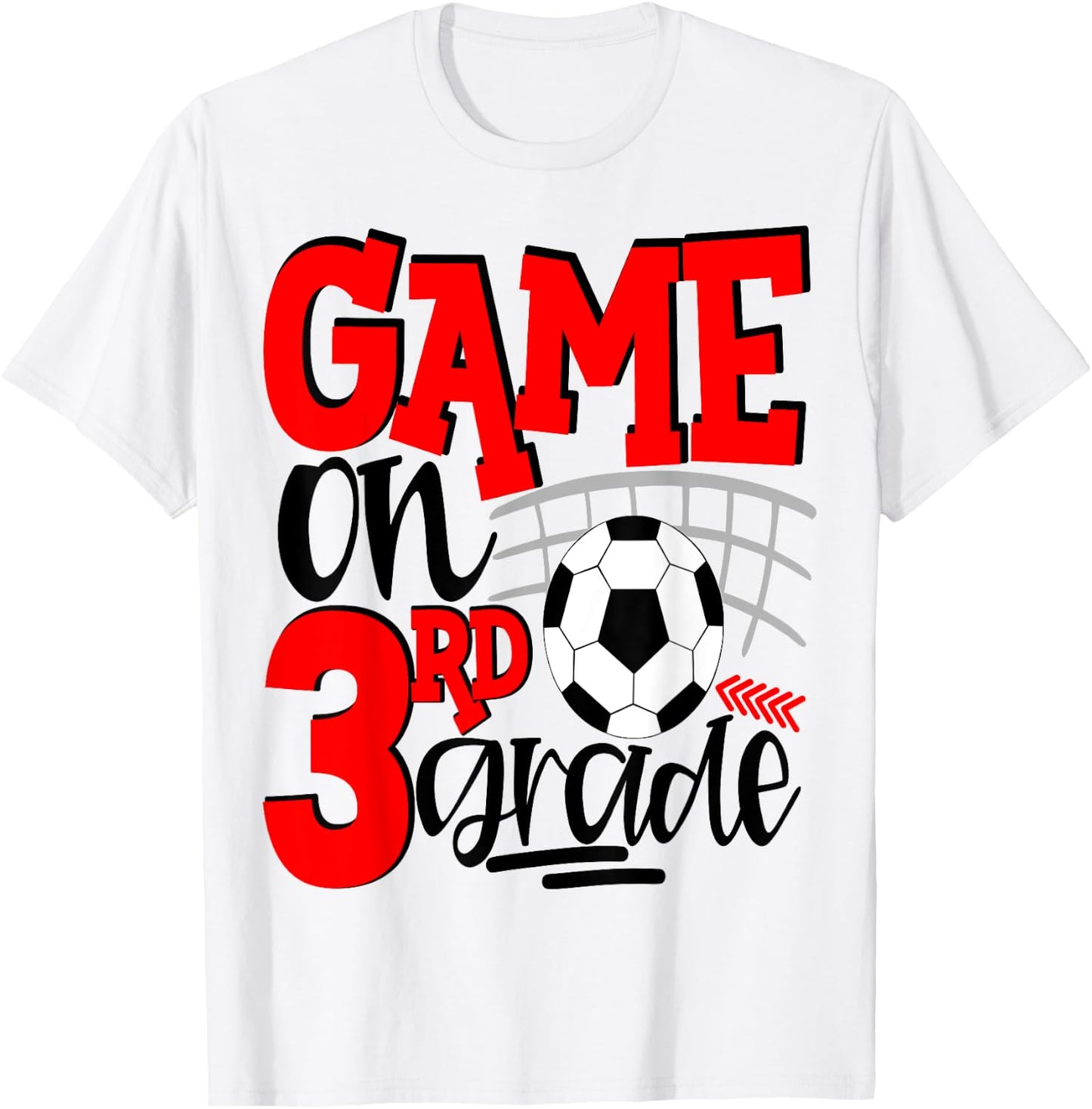3rd Grade Soccer First Day Of School Kids Red T-Shirt - T-Shirt | White