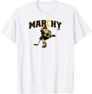 Brad Marchand - Captain Marchy - Boston Hockey T-Shirt - T-Shirt | White