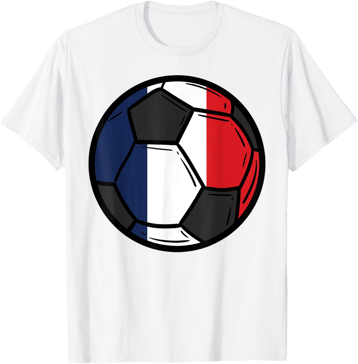 France Flag Soccer Ball French Fan Men Women Kids Boys Girls T-Shirt - T-Shirt | White