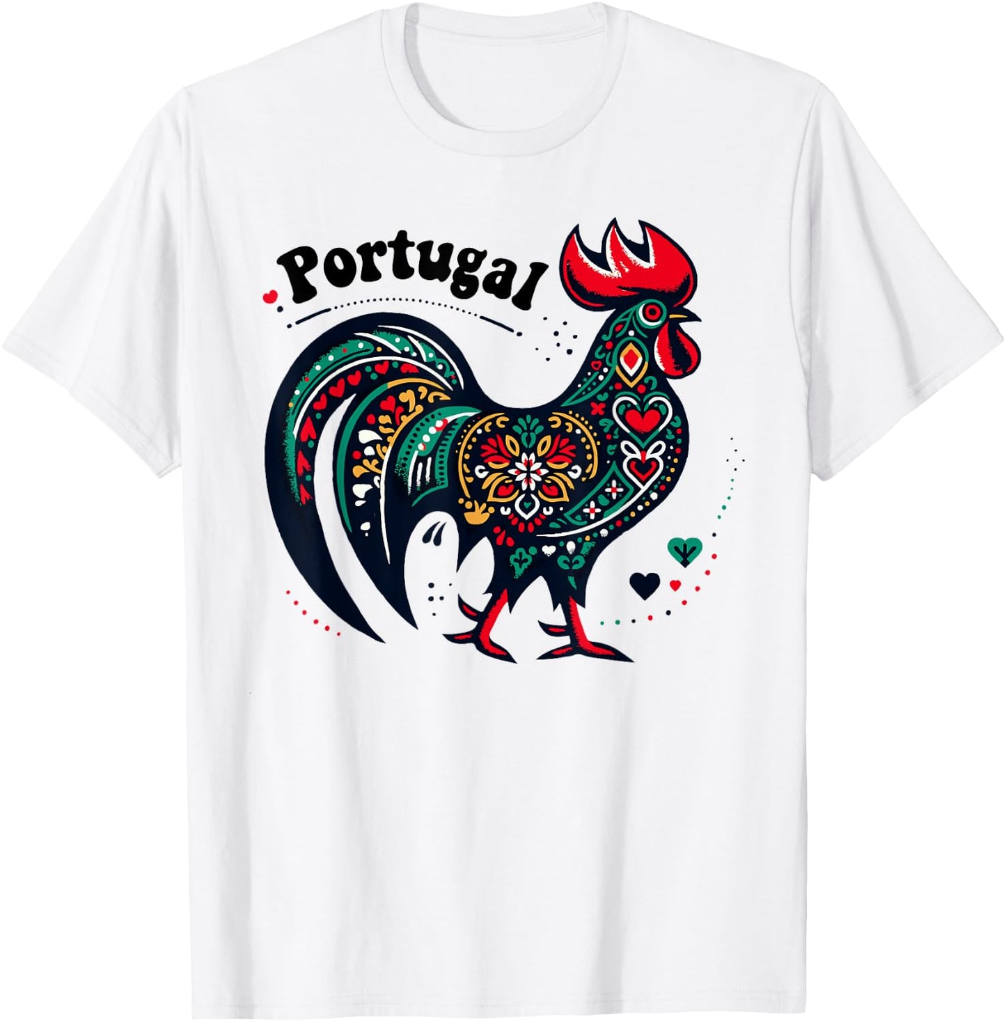 Portuguese Rooster Emblem Galo de Barcelos T-Shirt - T-Shirt | White