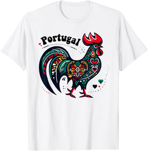 Portuguese Rooster Emblem Galo de Barcelos T-Shirt - T-Shirt | White