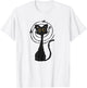 Y2K 90s Confused Crazy Mad Tomcat Cat under Starry T-Shirt - T-Shirt | White