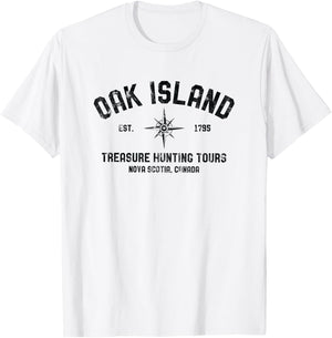Oak Island Treasure Hunting Tours Vintage Compass Mystery T-Shirt - T-Shirt | White