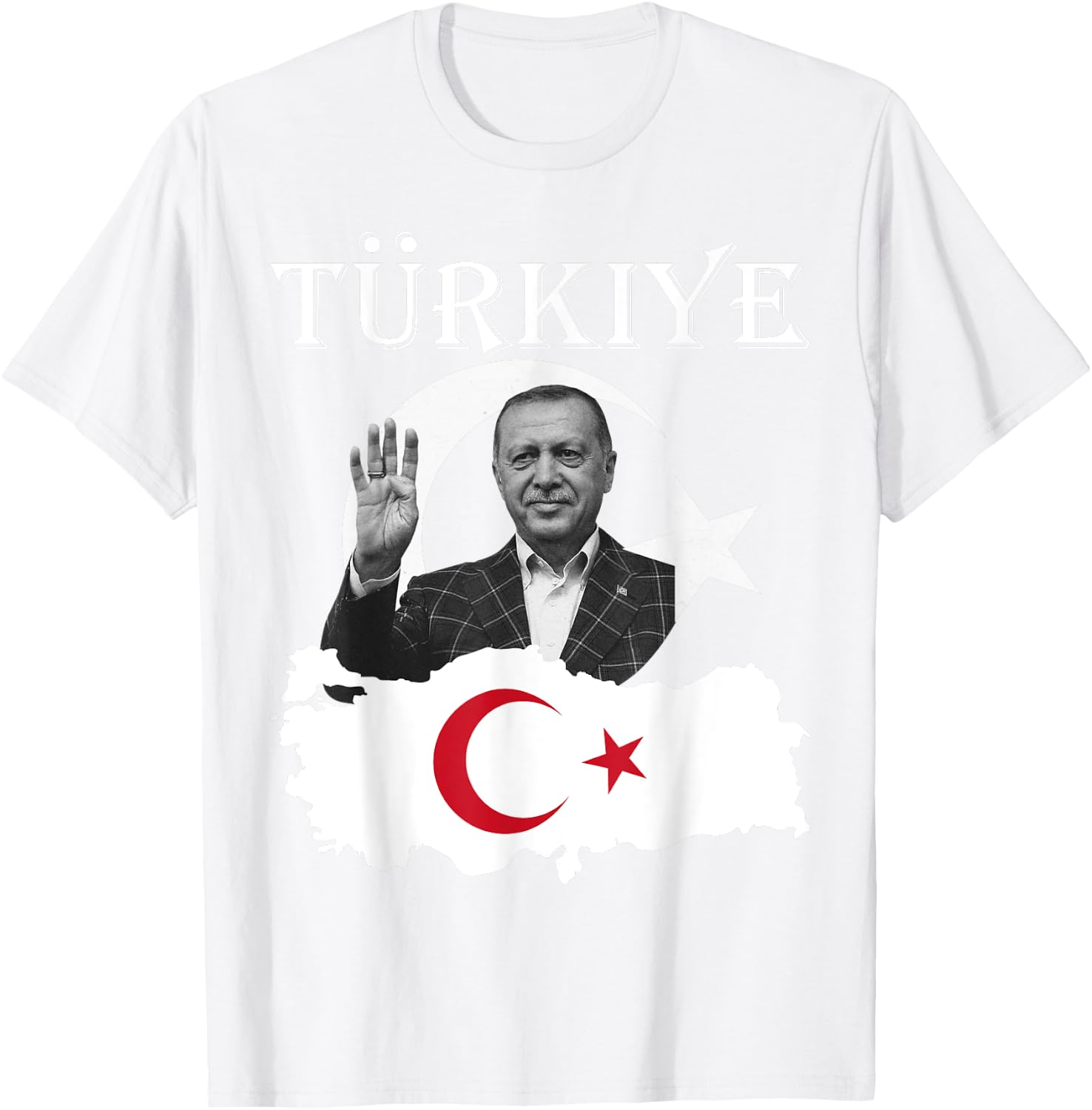Recep Tayyip Erdogan Turkish Red Flag T-Shirt - T-Shirt | White