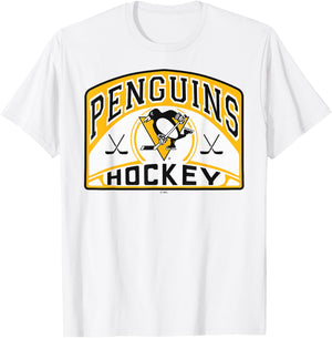 Pittsburgh Penguins Glide Gray Officially Licensed T-Shirt - T-Shirt | White