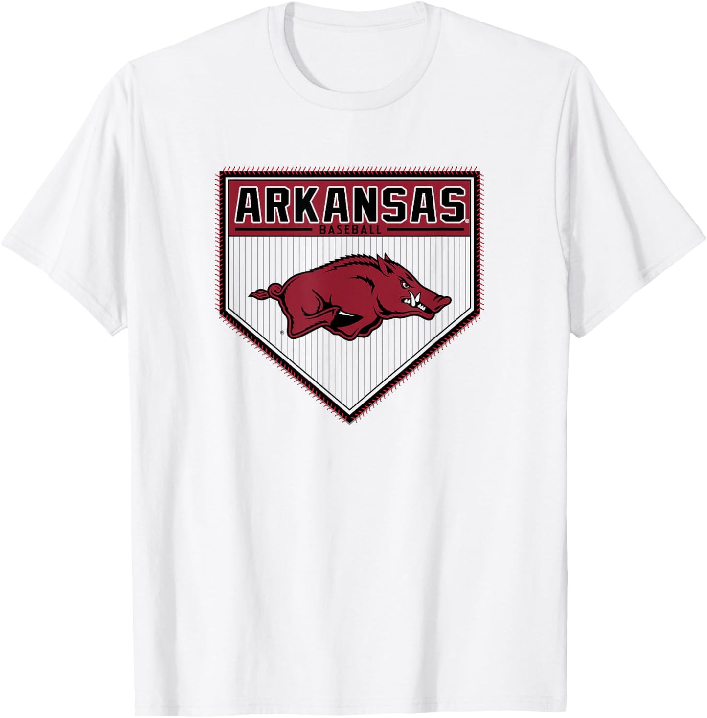 Arkansas Razorbacks Baseball Homeplate White T-Shirt - T-Shirt | White