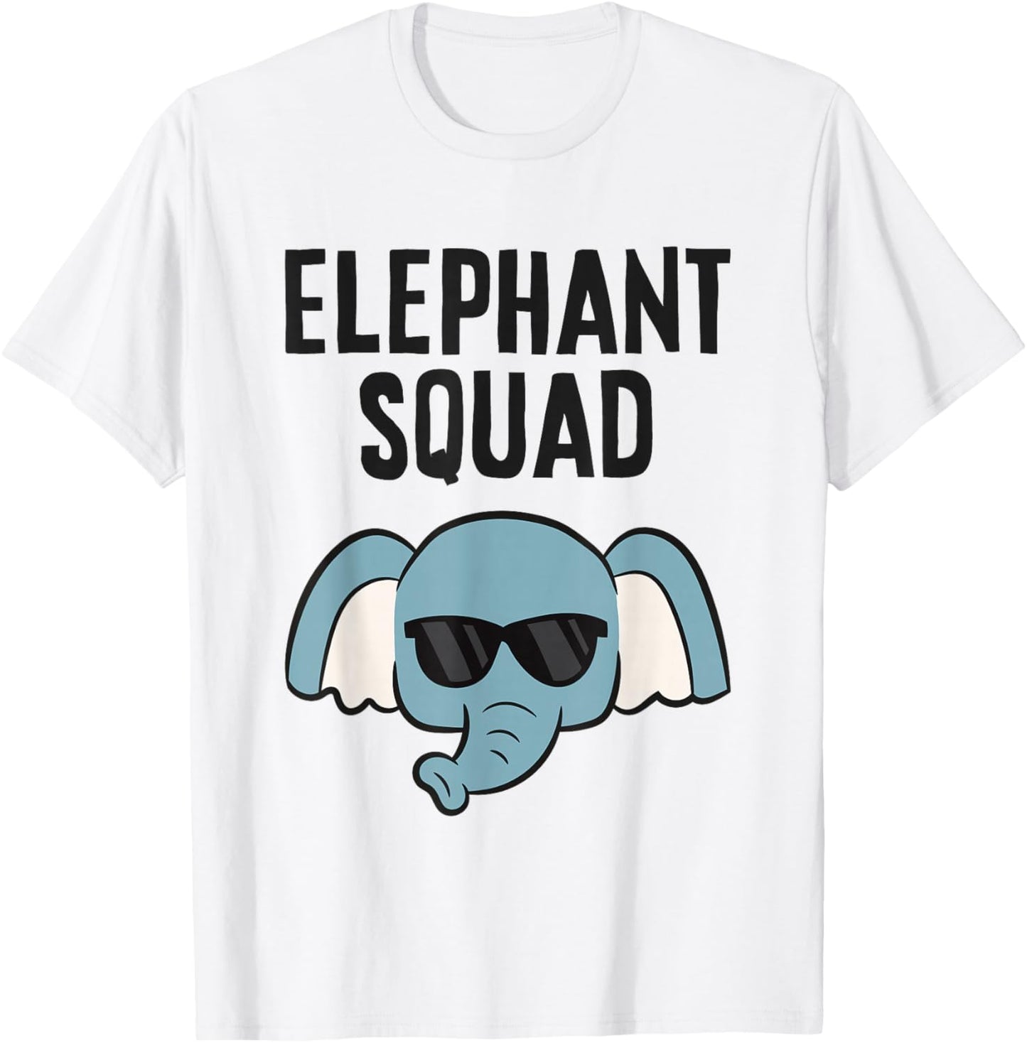 Elephant Squad Funny Team Elephant T-Shirt - T-Shirt | White
