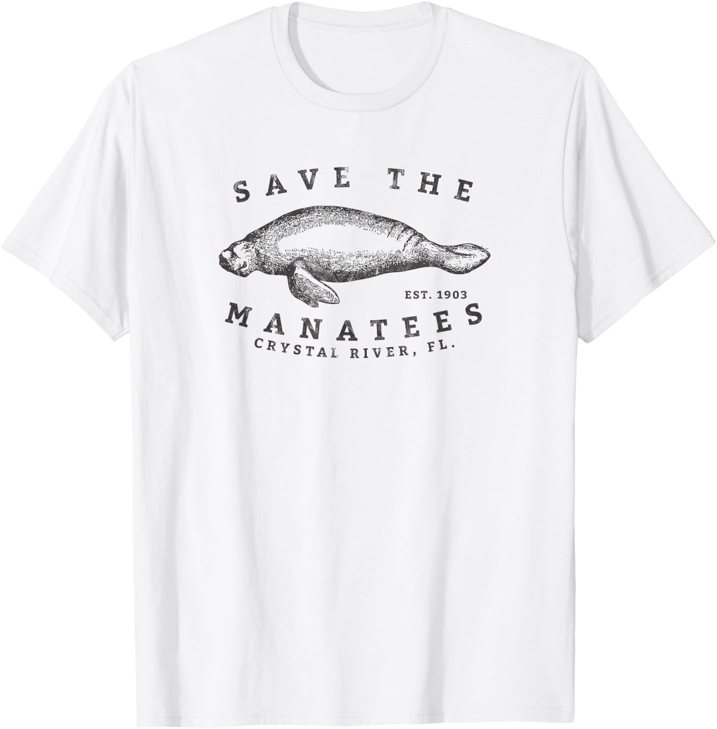 Save the Manatee Crystal River FL Gift The Manatee T-Shirt - T-Shirt | White