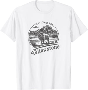 Vintage Yellowstone National Park Men Women Kids T-Shirt - T-Shirt | White