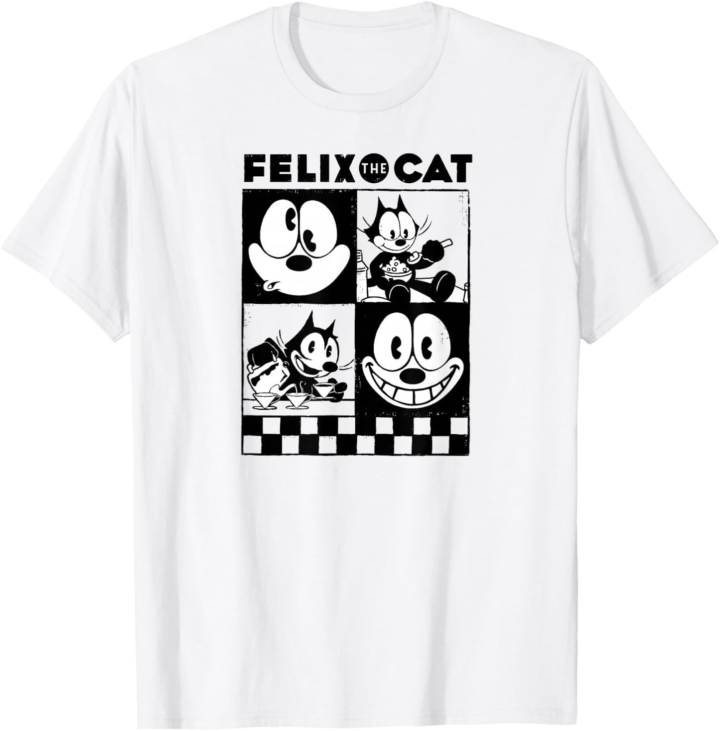 Felix the Cat Checkers T-Shirt - T-Shirt | White