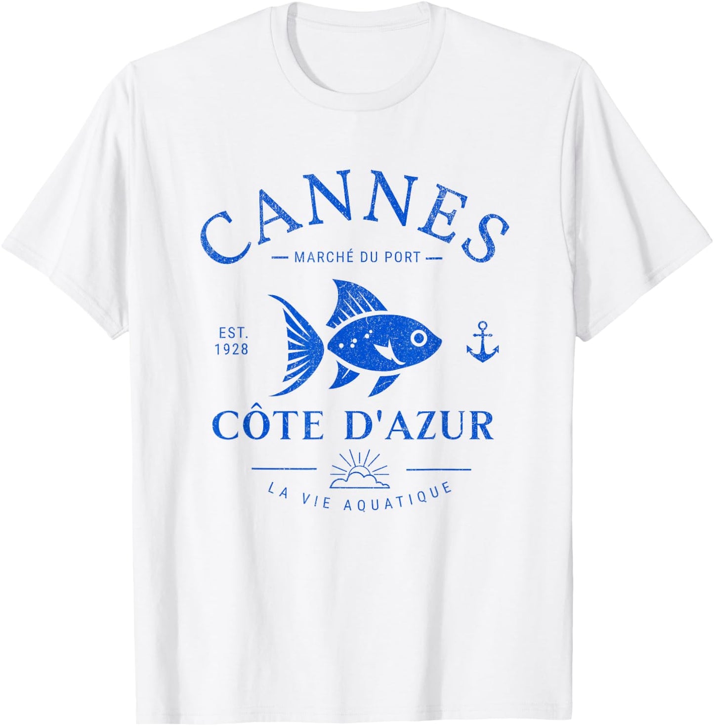 Vintage Cannes France Côte d'Azur Souvenir French Riviera T-Shirt - T-Shirt | White