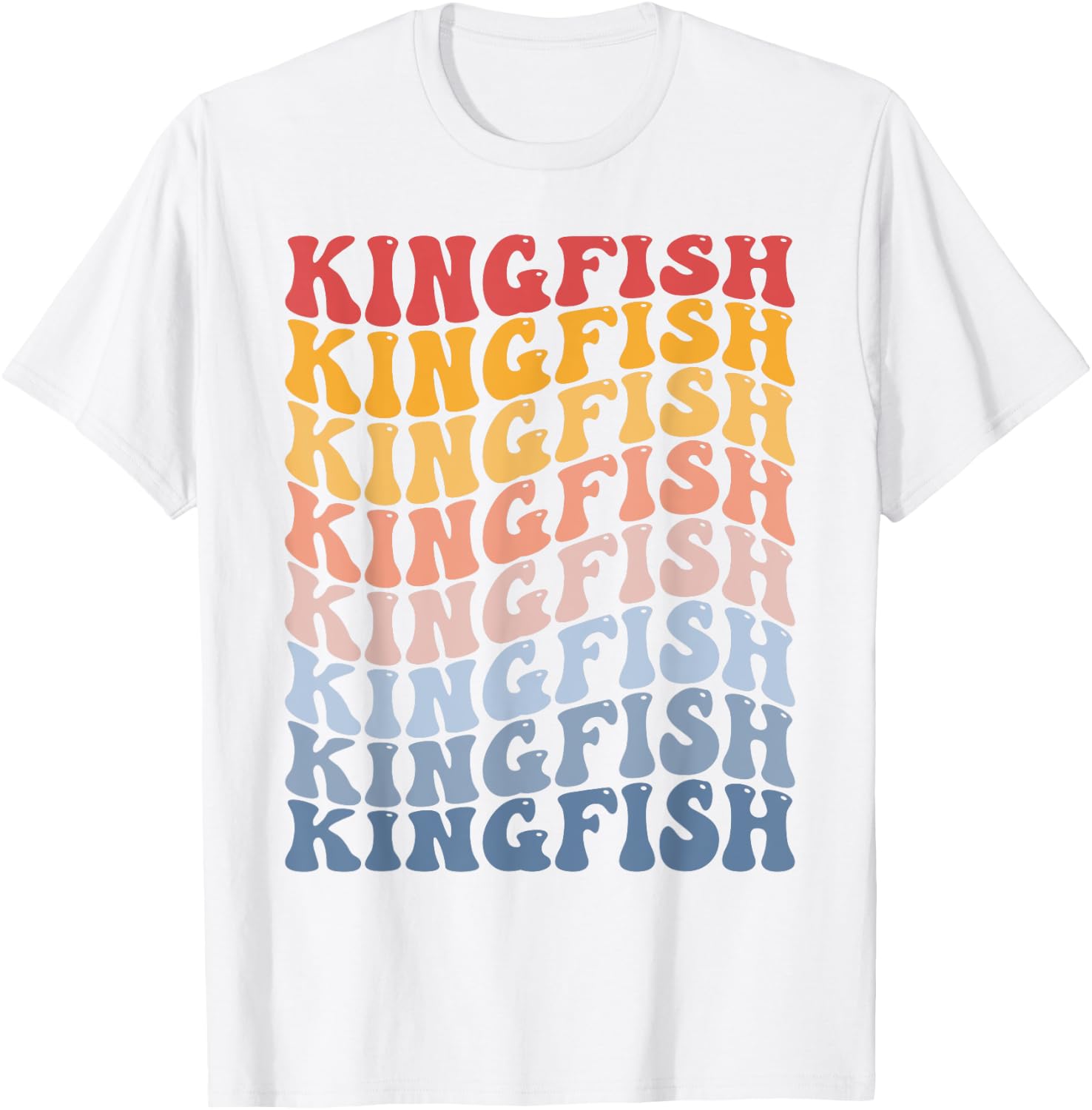 Kingfish Groovy Retro Fish T-Shirt - T-Shirt | White
