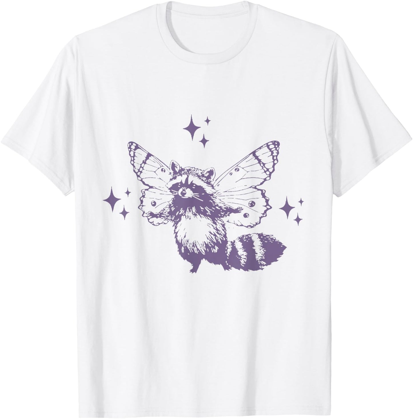 Flying Raccoon With Butterfly Wings T-Shirt - T-Shirt | White