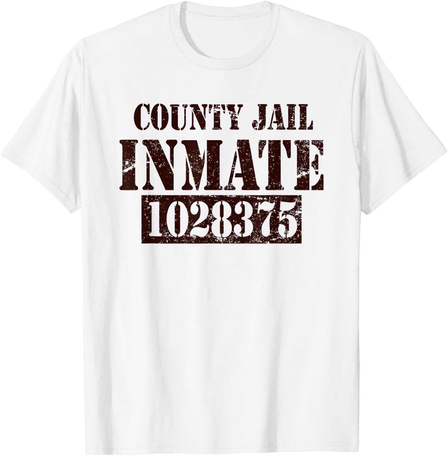 Prisoner Costume Halloween County Jail Inmate Men Women T-Shirt - T-Shirt | White