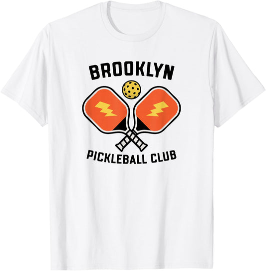 Brooklyn Pickleball Club Pickle Ball Team Retro T-Shirt - T-Shirt | White