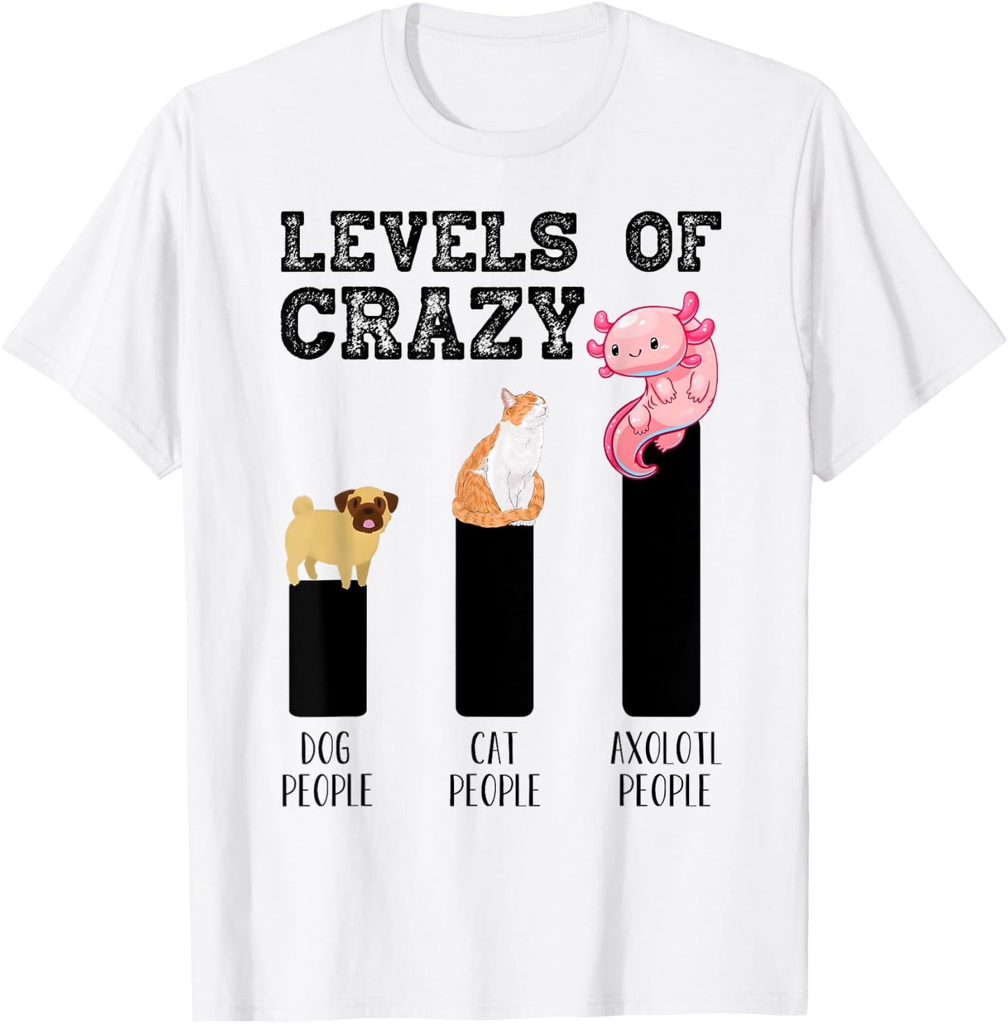 Funny Kawaii Axolotl Level Of Crazy Aqua Pet Axolotl Lovers T-Shirt - T-Shirt | White